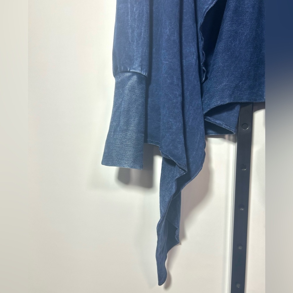 Testimony LA Blue Distressed Style Open Front Stretch Cardigan Jacket Size M - Picture 2 of 13